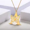 Hollow four-leaf clover pendant necklace, collarbone chain, stud earrings, stainless steel seven-color chain wholesale 1 Item Picture